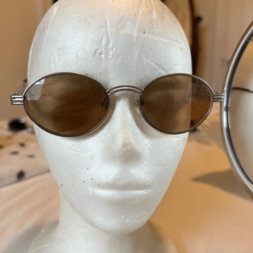 Vintage Polarized Brown Oval Sunglasses